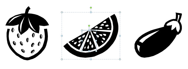 水果 蔬菜单色食物类ppt矢量图标