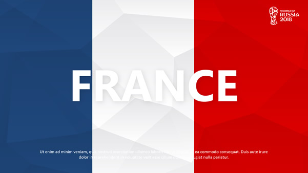 低面风背景法国队世界杯主题ppt模板