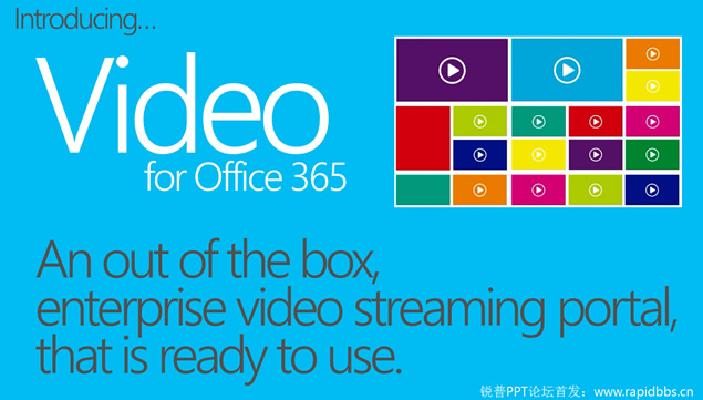 Video for office 365 微软官方2014精美大色块扁平风PPT模板，插图5，来源：资源仓库www.zycang.com