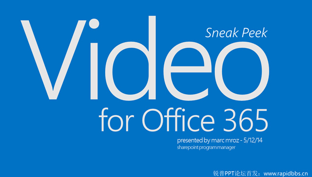 Video for office 365 微软官方2014精美大色块扁平风PPT模板，插图，来源：资源仓库www.zycang.com