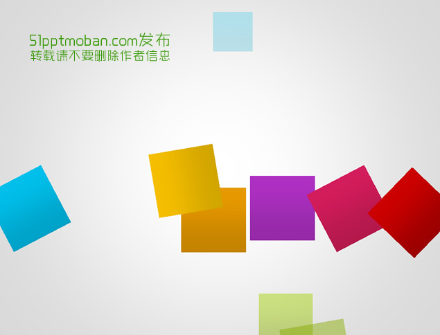 动感彩色色块菜单ppt模板，插图，来源：资源仓库www.zycang.com