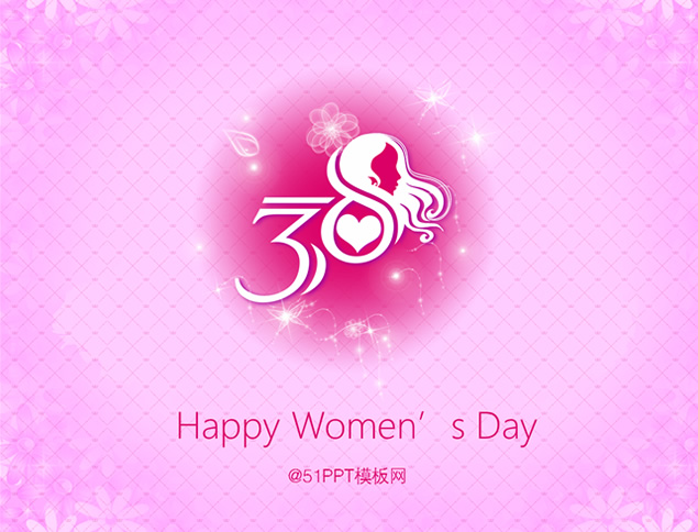 女性喜欢漂亮的3月8日妇女节紫色ppt模板，插图，来源：资源仓库www.zycang.com
