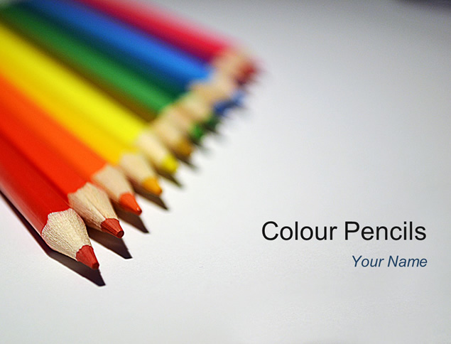 彩色铅笔简单风格欧美ppt模板-资源仓库