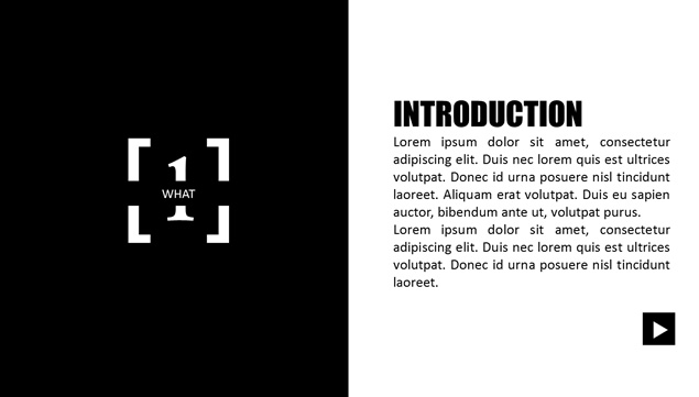 黑白双色极简宣传展示汇报横轴滚动ppt模板，插图1，来源：资源仓库www.zycang.com