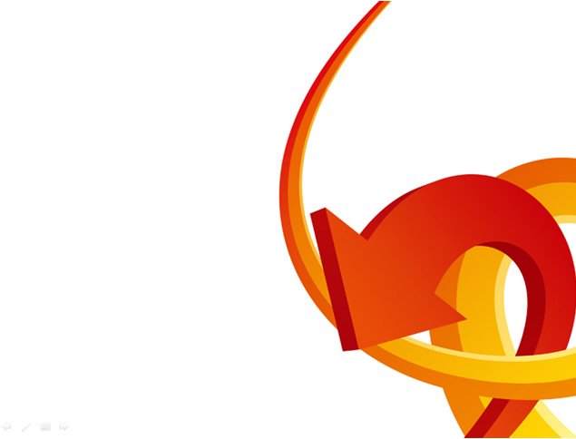 立体箭头创意橙红活力ppt模板，插图3，来源：资源仓库www.zycang.com