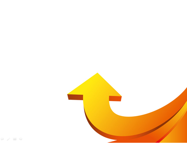 立体箭头创意橙红活力ppt模板，插图2，来源：资源仓库www.zycang.com