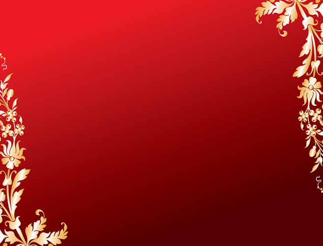 22张漂亮喜庆金色花边花朵红色背景ppt模板，插图11，来源：资源仓库www.zycang.com