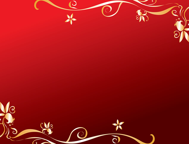 22张漂亮喜庆金色花边花朵红色背景ppt模板，插图6，来源：资源仓库www.zycang.com