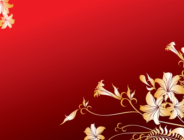 22张漂亮喜庆金色花边花朵红色背景ppt模板，插图3，来源：资源仓库www.zycang.com