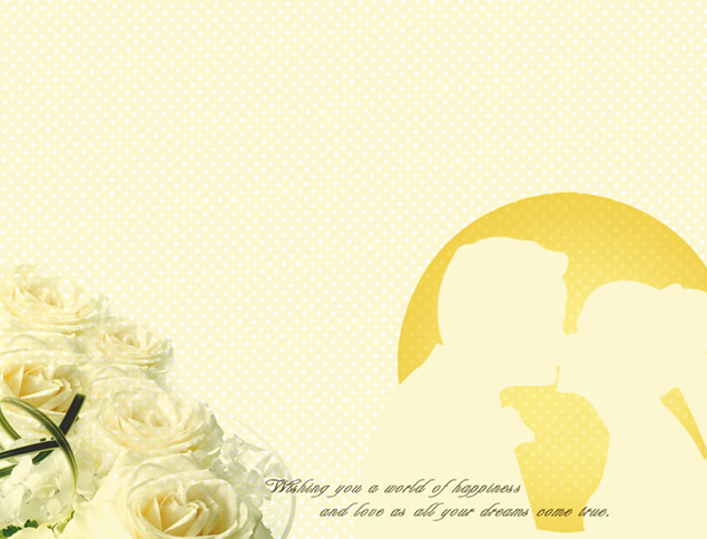 金色爱心白色玫瑰婚庆婚礼ppt模板，插图1，来源：资源仓库www.zycang.com
