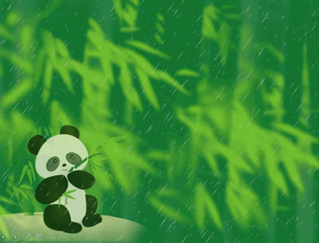 熊猫吃着雨后春笋——大熊猫ppt模板-资源仓库