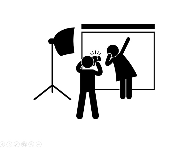 小黑人职业摄影师工作场景PPT剪影素材，插图3，来源：资源仓库www.zycang.com