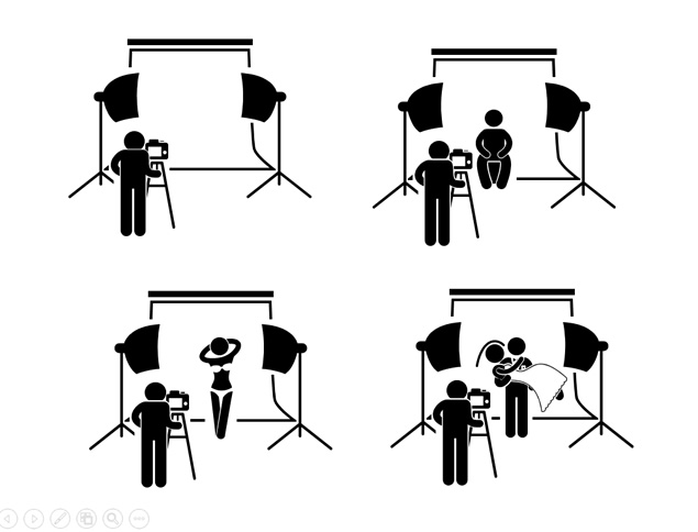 小黑人职业摄影师工作场景PPT剪影素材，插图1，来源：资源仓库www.zycang.com