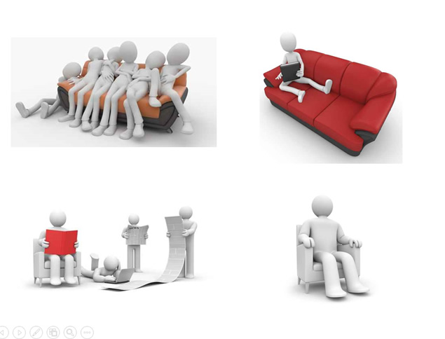 沙发系列3D小人PPT素材，插图7，来源：资源仓库www.zycang.com