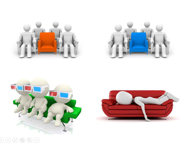 沙发系列3D小人PPT素材，插图5，来源：资源仓库www.zycang.com