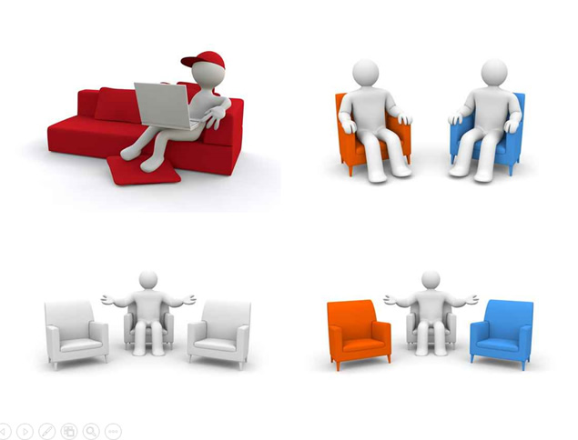 沙发系列3D小人PPT素材，插图10，来源：资源仓库www.zycang.com