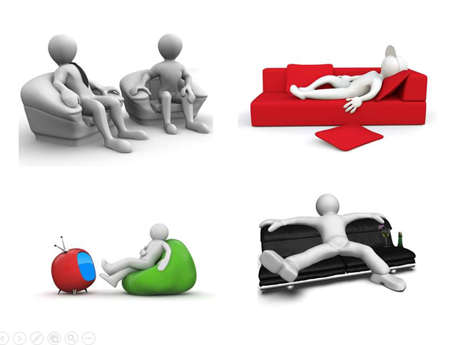 沙发系列3D小人PPT素材，插图11，来源：资源仓库www.zycang.com