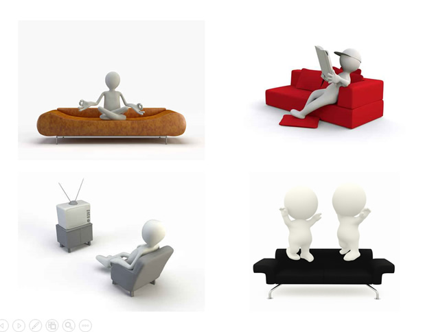 沙发系列3D小人PPT素材，插图12，来源：资源仓库www.zycang.com