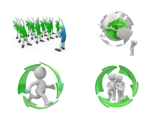 绿色环保系列3D小人图片，插图1，来源：资源仓库www.zycang.com