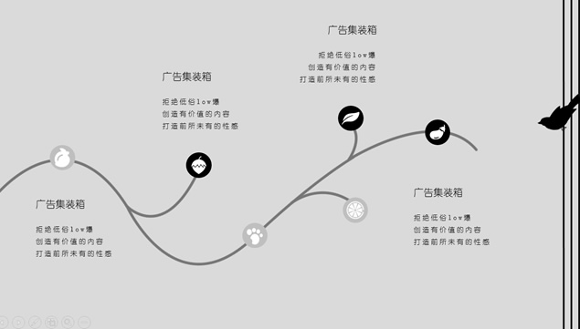 小鸟与鸟笼简约素雅广告创意ppt模板，插图5，来源：资源仓库www.zycang.com