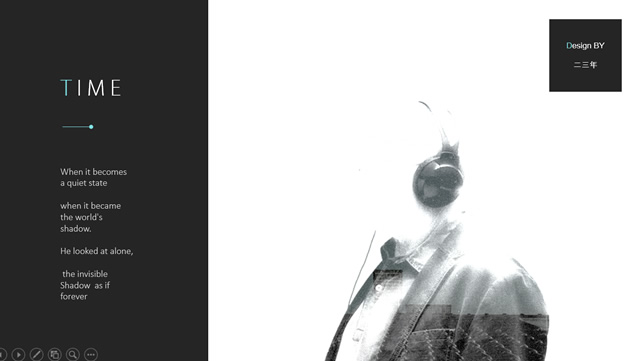 《经年之眸》——黑白简约艺术创意ppt模板，插图1，来源：资源仓库www.zycang.com