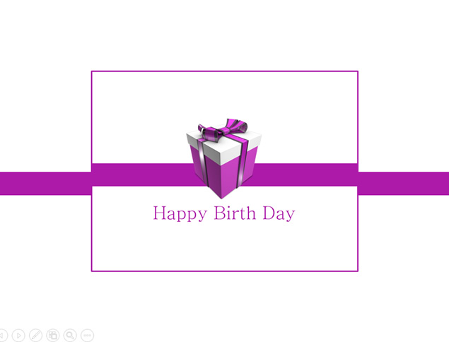 Happy Birth Day紫色礼盒生日主题ppt模板-资源仓库