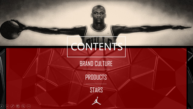Jordan（乔丹）品牌篮球运动体育主题ppt模板，插图1，来源：资源仓库www.zycang.com