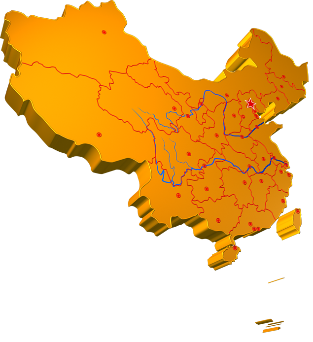 金色材质行政划分立体感中国地图
