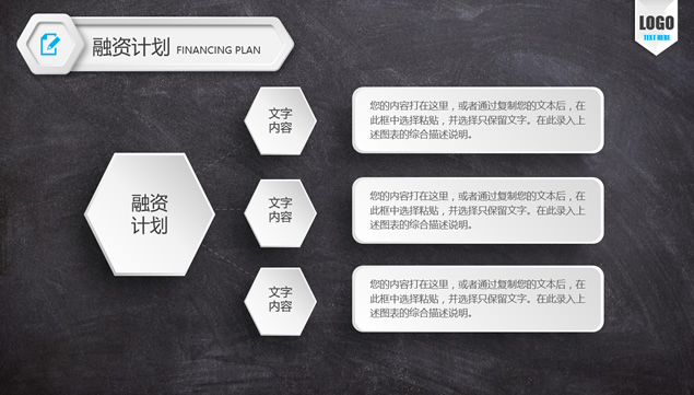 黑板背景微立体风格完整版商业计划书ppt模板，插图9，来源：资源仓库www.zycang.com