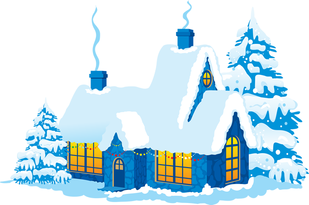 房顶厚厚的雪冬季小屋png高清大图（12张），插图6，来源：资源仓库www.zycang.com