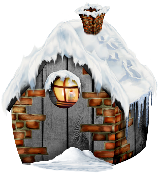 房顶厚厚的雪冬季小屋png高清大图（12张），插图，来源：资源仓库www.zycang.com
