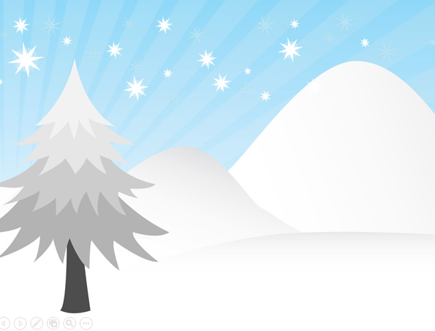 圣诞礼物从雪山顶滑下来动画——圣诞节祝福贺卡ppt模板-资源仓库