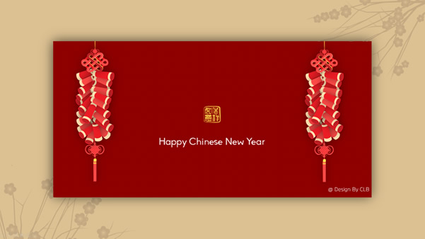Happy Chinese New Year――红运当头新年祝福动态贺卡ppt模板