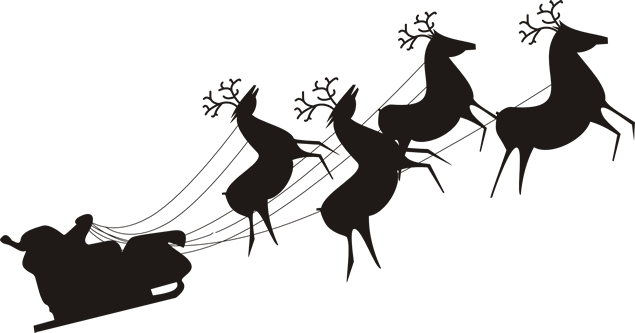 圣诞老人圣诞元素剪影免抠图（8张），插图5，来源：资源仓库www.zycang.com