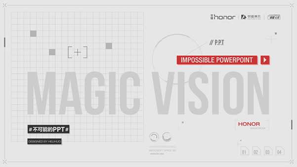《MAGIC VISION》――荣耀MagicBook笔记本科技风动画宣传片ppt模板