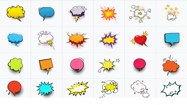 可编辑改色的PPT卡通对话框气泡素材打包下载（500+），插图9，来源：资源仓库www.zycang.com