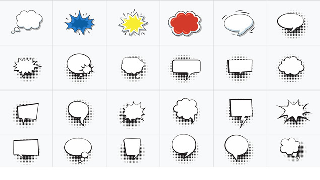 可编辑改色的PPT卡通对话框气泡素材打包下载（500+），插图11，来源：资源仓库www.zycang.com