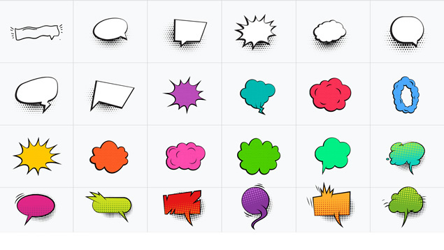 可编辑改色的PPT卡通对话框气泡素材打包下载（500+），插图8，来源：资源仓库www.zycang.com