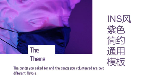 INS风紫色简约通用ppt模板