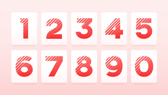 支持一键换色的30种矢量数字效果合集打包下载，插图24，来源：资源仓库www.zycang.com