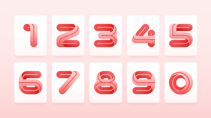 支持一键换色的30种矢量数字效果合集打包下载，插图8，来源：资源仓库www.zycang.com