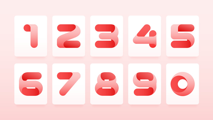 支持一键换色的30种矢量数字效果合集打包下载，插图20，来源：资源仓库www.zycang.com