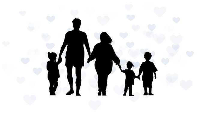 母亲与孩子 家庭人物插画剪影ppt素材，插图7，来源：资源仓库www.zycang.com