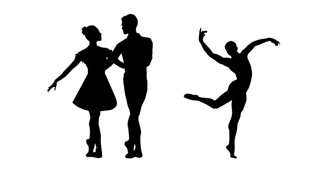 芭蕾舞 舞蹈矢量剪影ppt素材，插图5，来源：资源仓库www.zycang.com