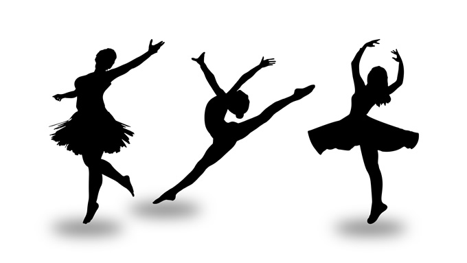 芭蕾舞 舞蹈矢量剪影ppt素材，插图，来源：资源仓库www.zycang.com