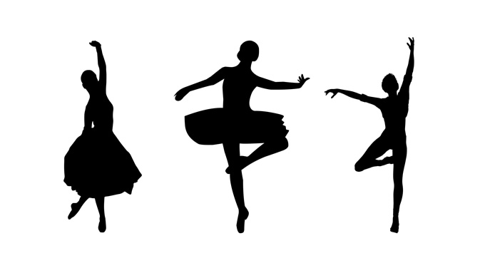 芭蕾舞 舞蹈矢量剪影ppt素材，插图1，来源：资源仓库www.zycang.com