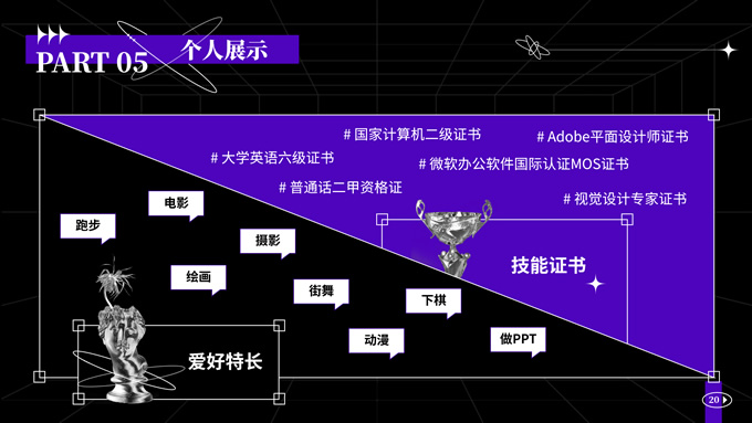 紫色酸性个人简历通用ppt模板，插图24，来源：资源仓库www.zycang.com