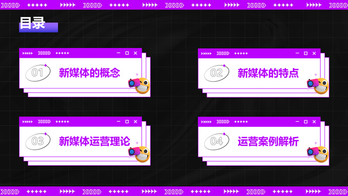 紫色酸性风格新媒体运营培训课件ppt模板，插图1，来源：资源仓库www.zycang.com